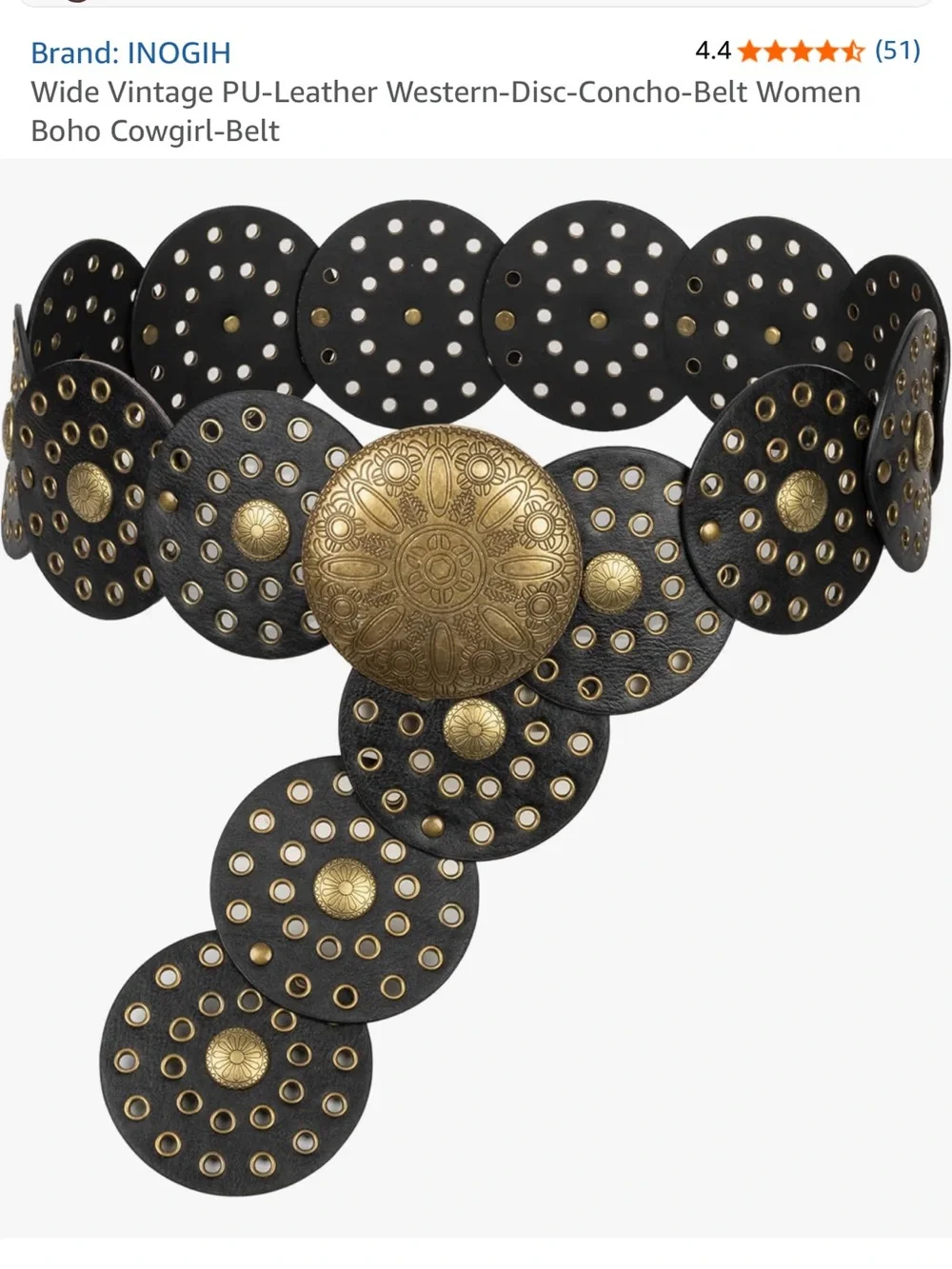 Black and Gold Disc Link Belt - Women Accessories